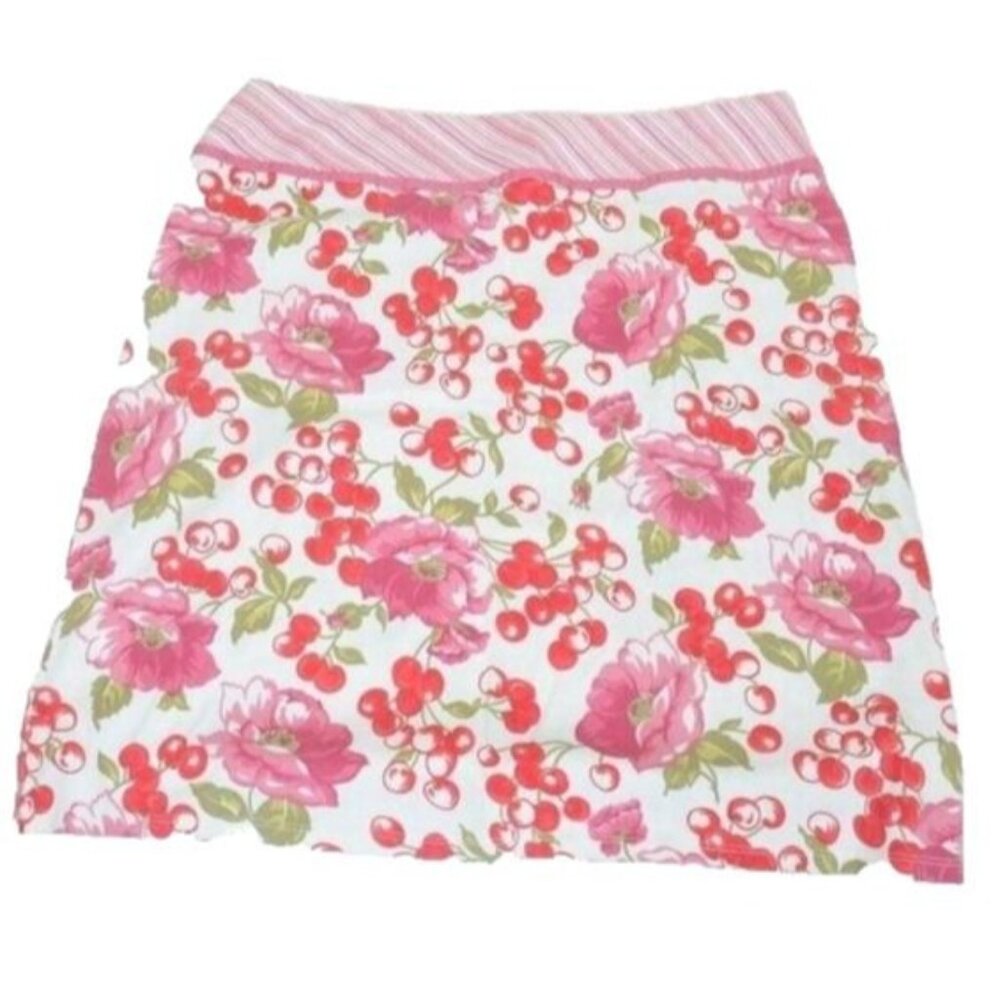 Women's PLUS Size 16 Cherry Blossom‎ Print Colorful Spring Retro Mini Skirt